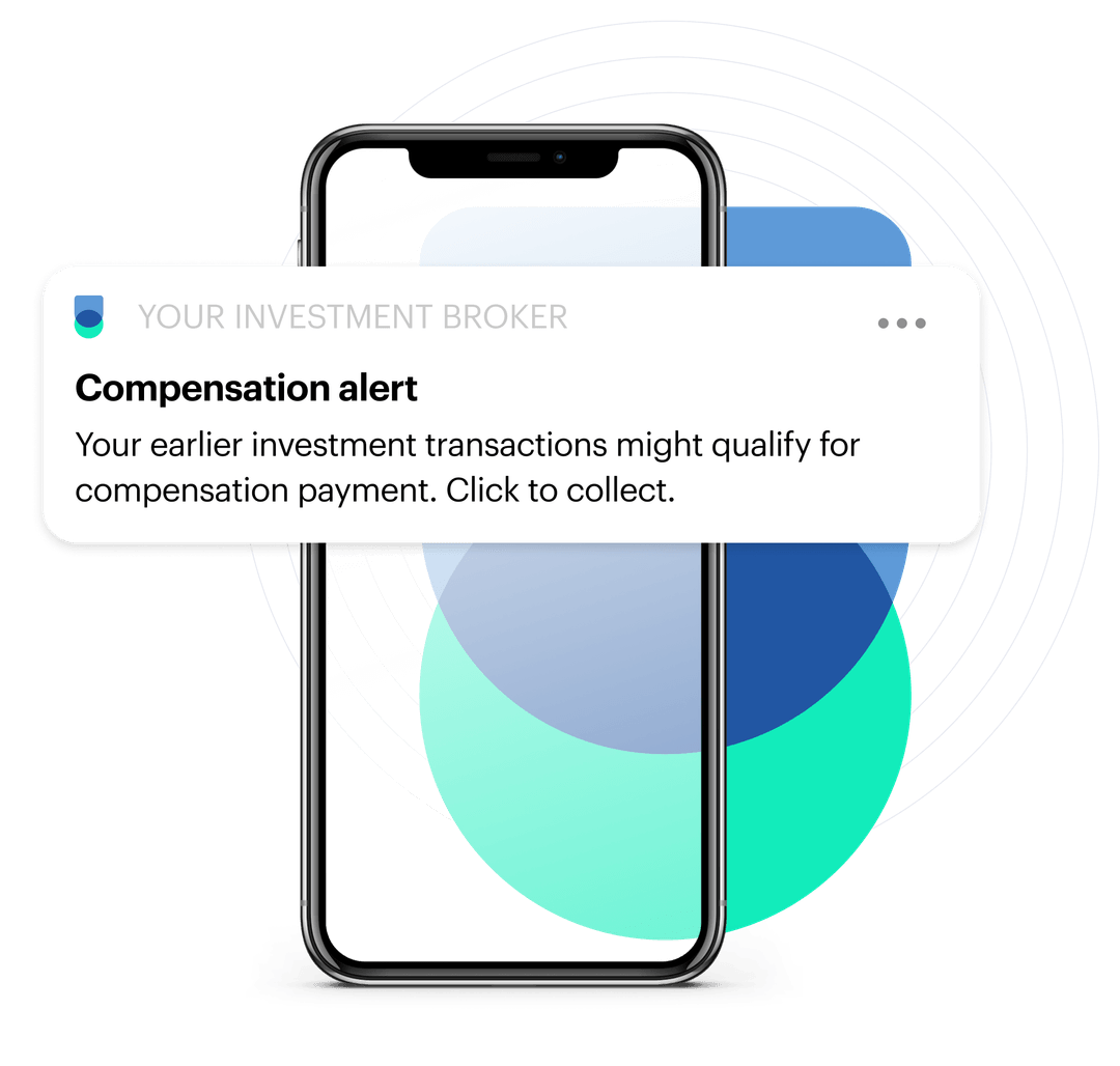 Phone showing compensation alert notification